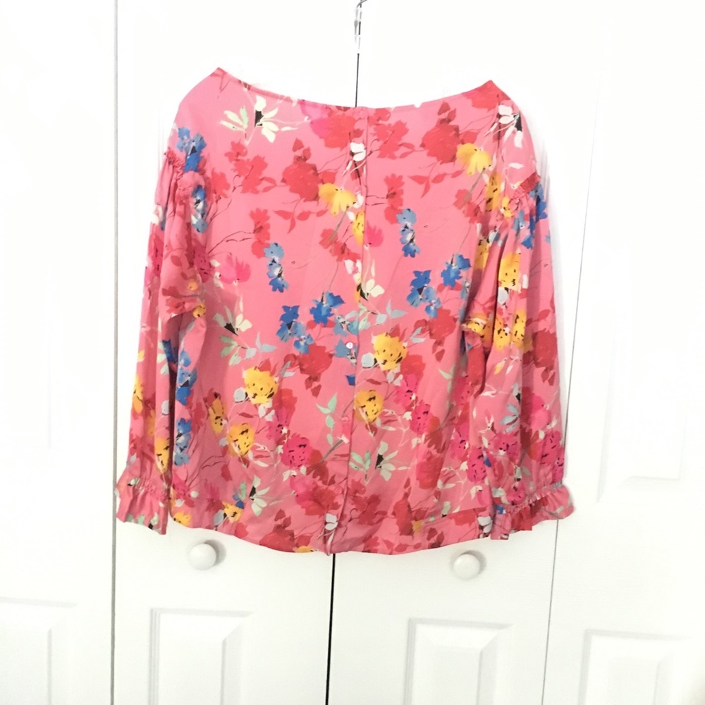 Women's zara pink floral blouse - Picture 3 of 4